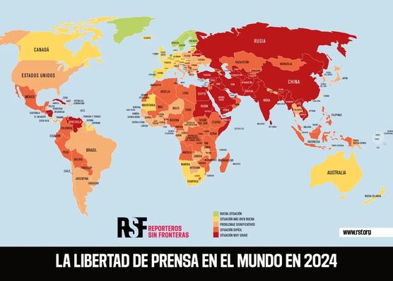 Mapa sobre libertad de prensa